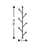 Wallity Rod 2 Gancho de Pared de Metal Negro